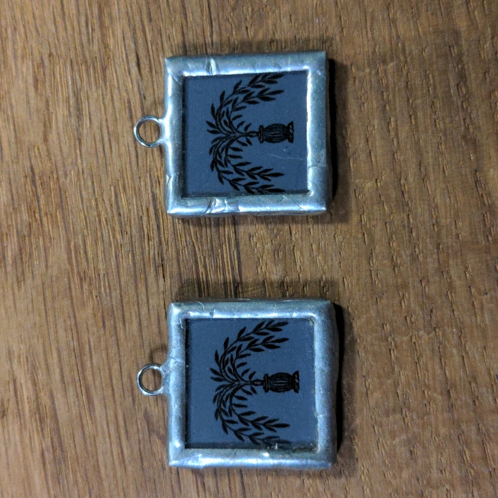 Two goth weeping willow earrings / pendants